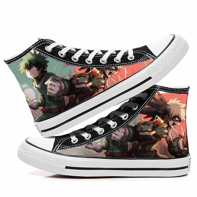 

Новая повседневная парусиновая обувь в стиле аниме My Hero Academy для косплея с граффити, студенческая обувь в стиле хип-хоп 38