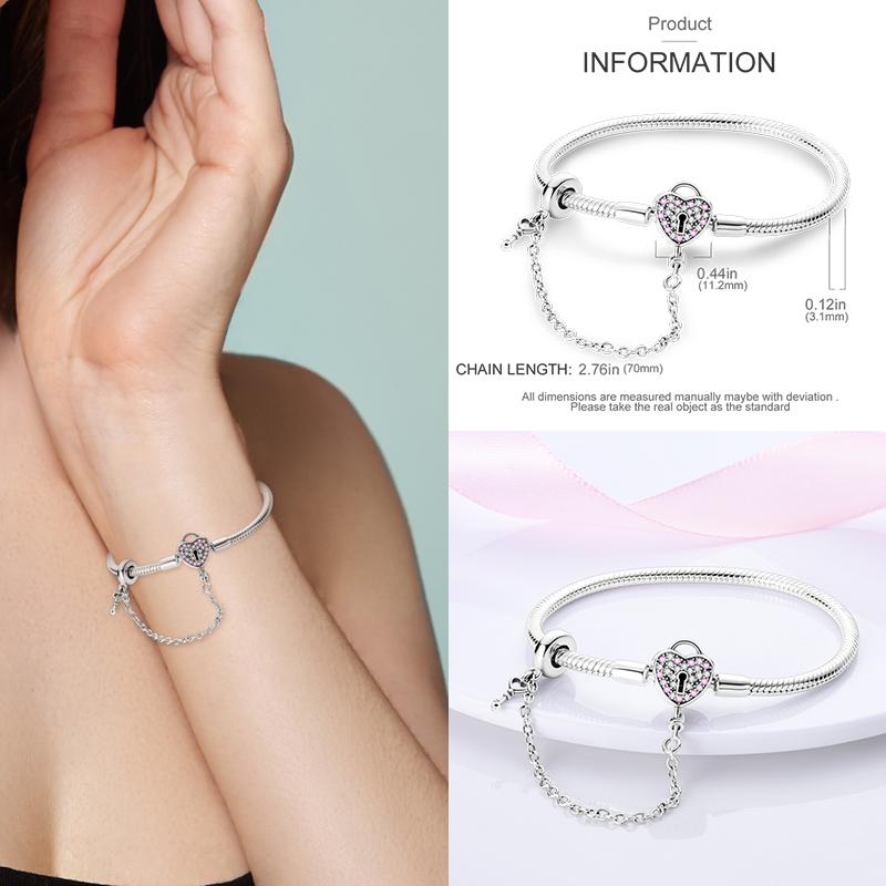 17-20CM Star Moon Bracelet 925 copper Pink Heart Clover Charms Snake Chain Luminous Bracelet For Women DIY Birthday Zircon Gift