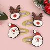 4/12Pcs Girls Christmas Hair Clips Glitter BB Hairpin Cartoon Hairclip Santa Claus Barrette Clips for Kids Hair Accessories