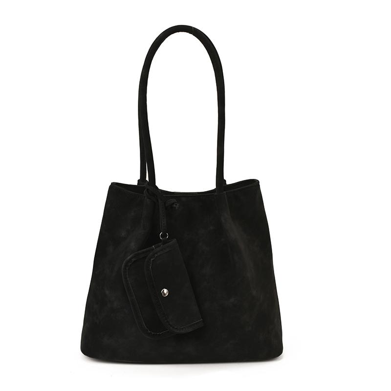 

Fashi Faux Suede Solid Color Large Capacity Casual Shoulder Bags 2026 Brand Ccise Retro Versatile Top-Handle Bags for Women чёрный