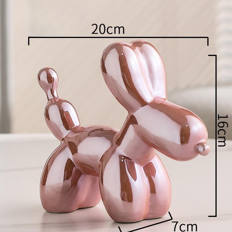 Nordic Ceramic Balloon Dog Abstract Ornament Creative Sculpture Study Room Statue Home Office Accessorie Festival Decoration