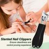 Angled Nail Clippers Curved Fingernail Cutter Wide Jaw Opening Anti Splash Nail Trimmer Multi-Functional Manicure Pedicure Tools