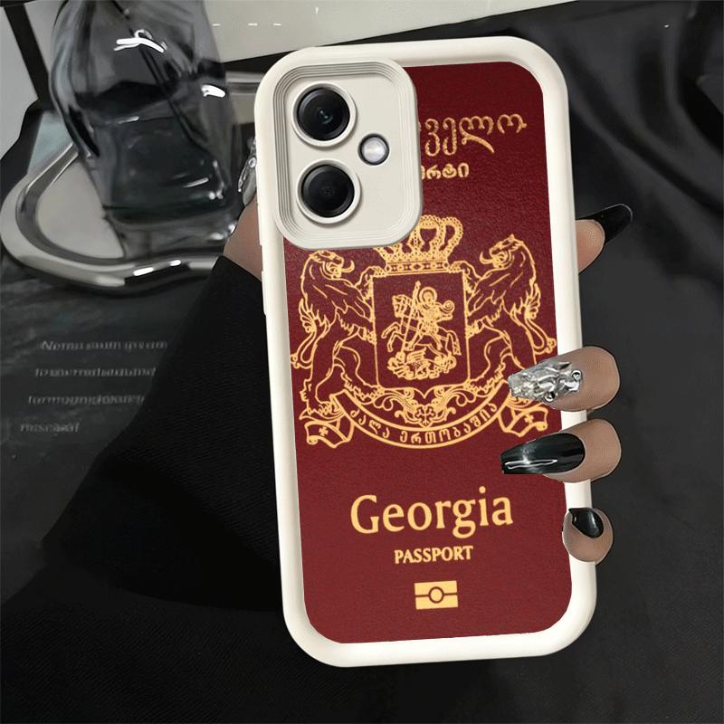 Phone Case for Xiaomi Redmi Note 15 14 13 Pro Plus Georgia Passport Flag Shell 12S 11 11S 11T 5G 14S Soft Silicone Funda