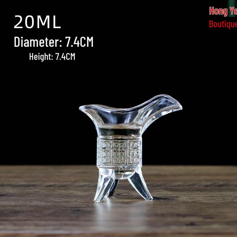 Ancient Emperor Antique Style Lead-Free Glass Wine Set: Three-Legged Small Cup