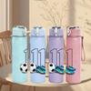 1PC Soccer Ball Number Eleven Print 750ml Color Plastic Sports Water Bottle Leakproof Flip Straw Lid Suitable for Sports Office Home Use