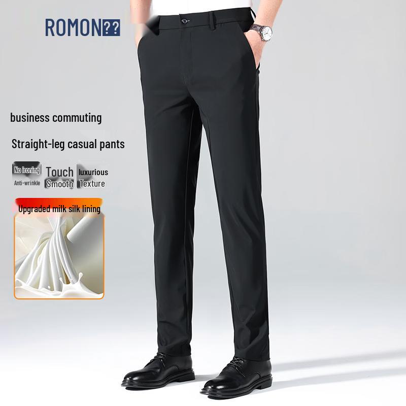ROMON Men s Spring/Summer Slim-Fit Casual Suit Pants 34/175/86A