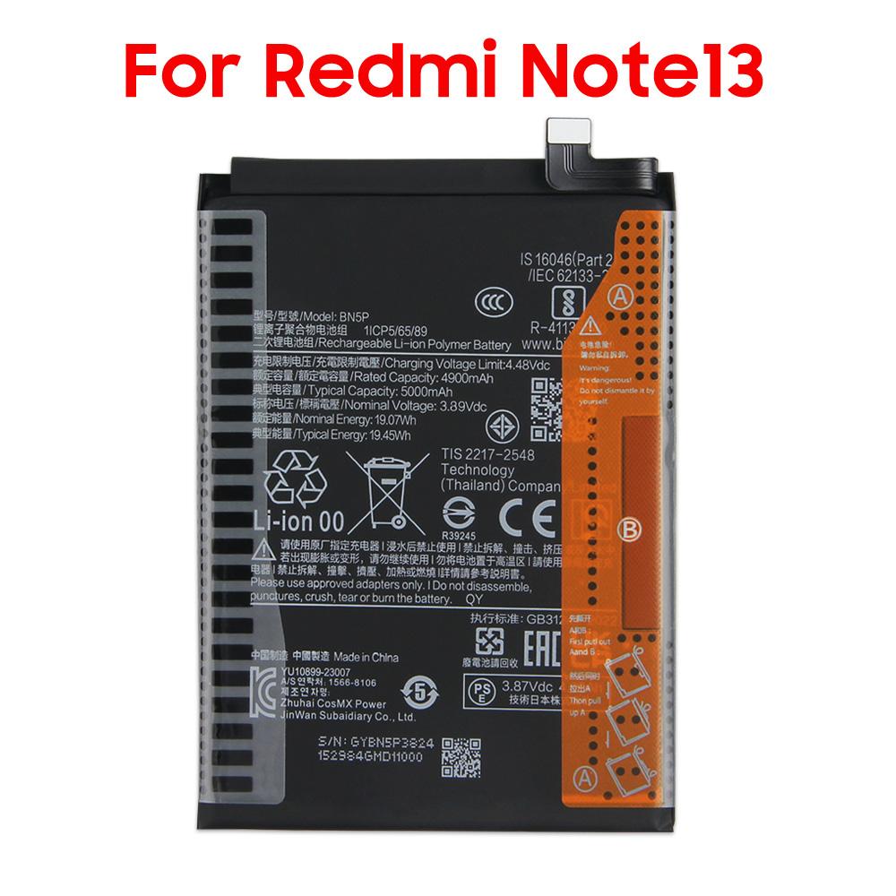 BN5P BM5V BM5U Replacement Battery For Xiaomi Redmi Note13 Redmi Note13 Pro Xiaomi Poco X6  Redmi Note13 Pro+ Phone Batteries with Tools