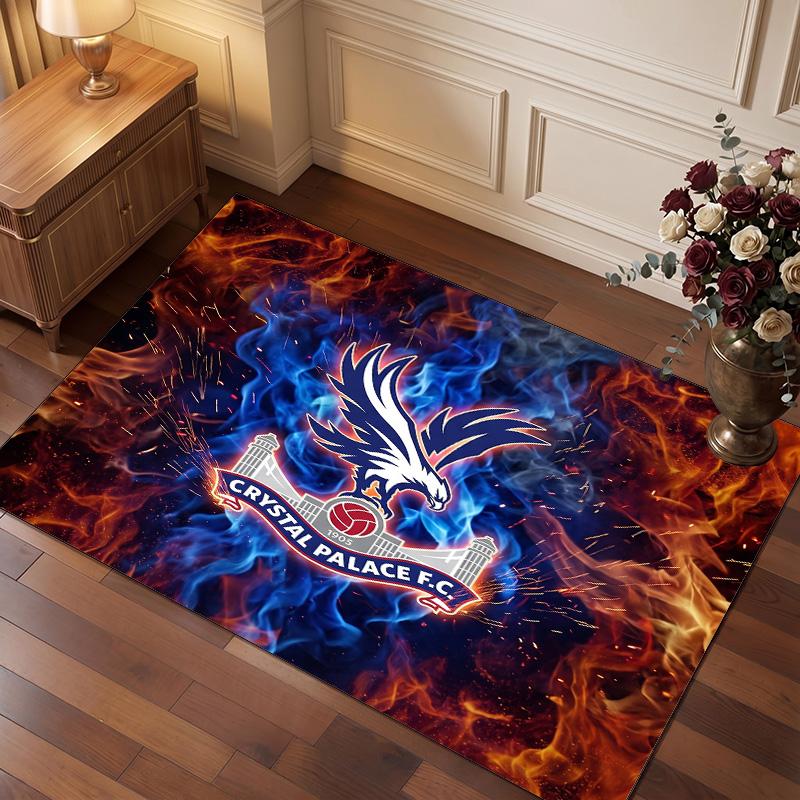 Tappeto in Velluto di Cristallo con Stampa del Crystal Palace Football, Comodo Assorbente d'Acqua Antiscivolo Tappeto per Pavimenti Interni