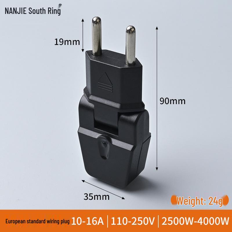 16A Self-Wiring 2-Pin Round Socket Plug - French, German, Thai, Russian Standard