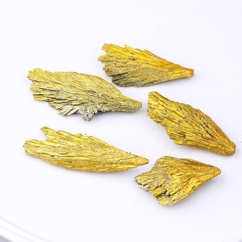 1 pcs Electroplated black tourmaline, peacock blue feathers, crystal clusters, mineral specimens, Taijing karst caves, modern decoration