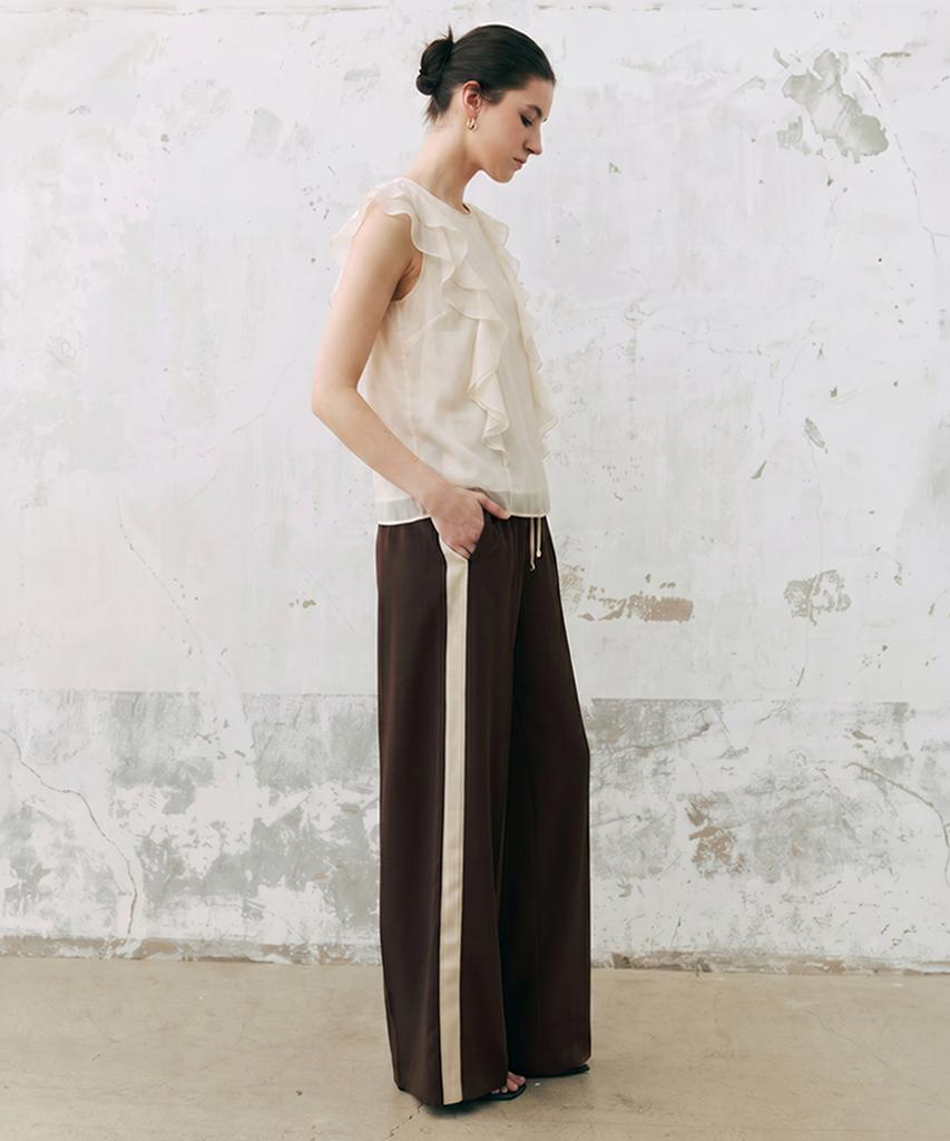 Baniseunyuyog 26Ss Roxy Satin Flow Pants Summer Brown
