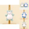 Kuscheliger Cartoon Snorlax Schlüsselanhänger Lavendel und Blaue Farben Weiches Plüschmaterial