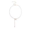 European & American Style Bow Long Pearl Tassel Choker Necklace: Fashionable Design with Clavicle Pendant for Women