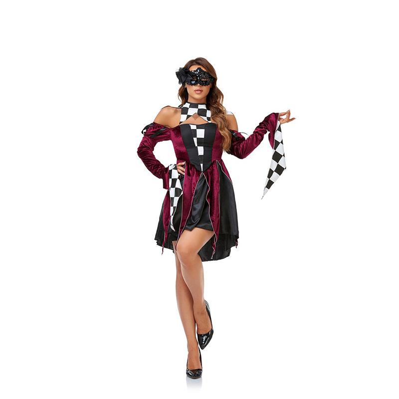 Cosplay new Halloween party clothes Cosplay charm clown mysterious queen makeup ball clothes stage performance clothes