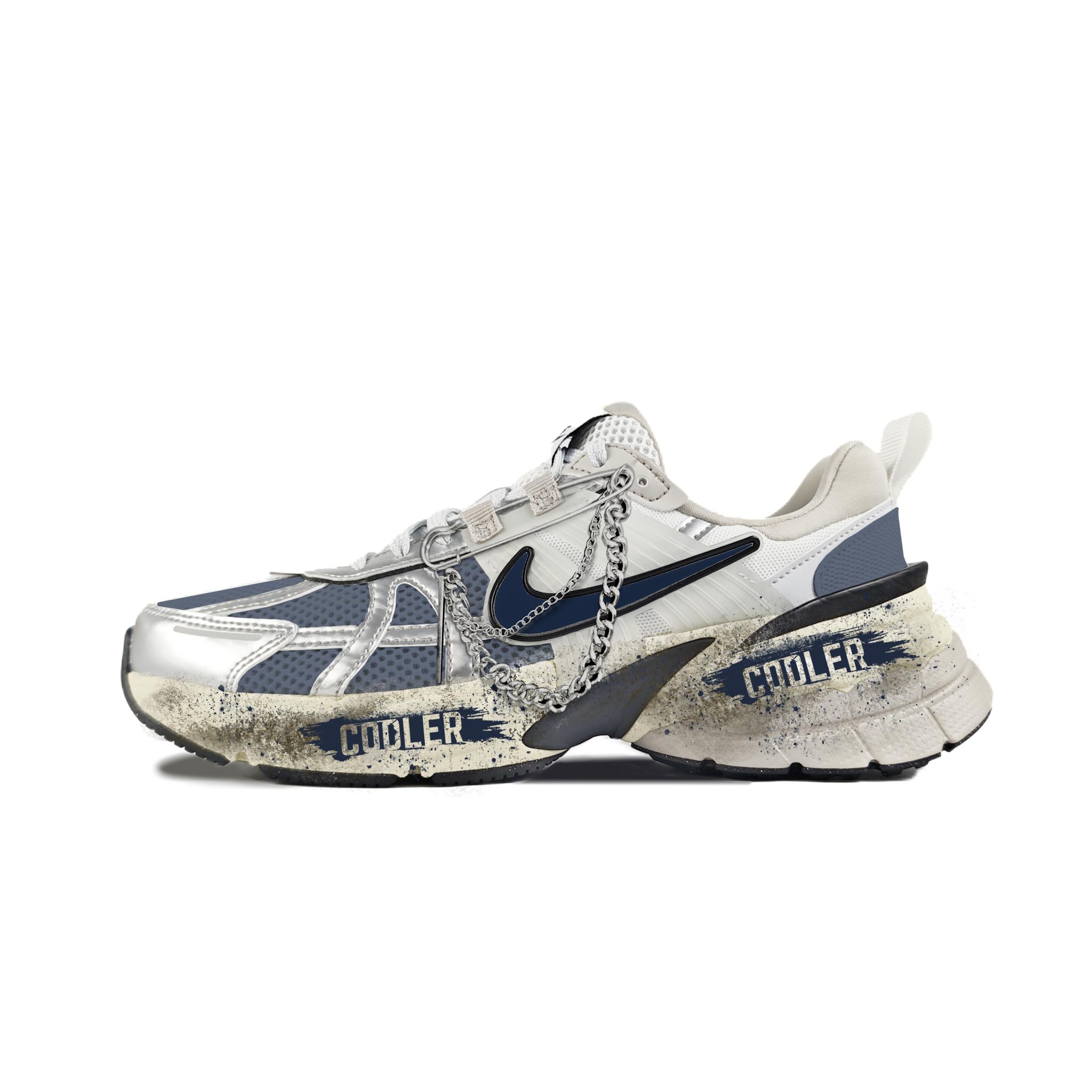 

Nike V2K Run Abrasion Resistant Low top Running Shoes Women s White Gray FD0736-100(Team352-) 35.5