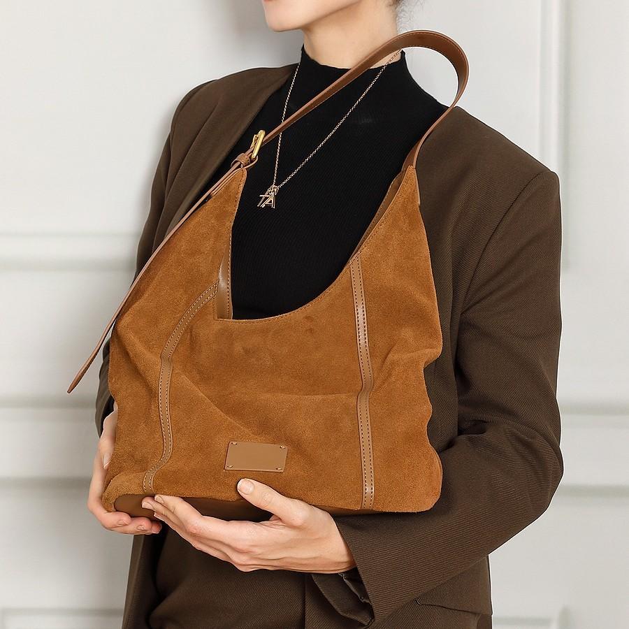 2025 New Matte Leather Women's Bag Retro Trend Commuting Versatile Shoulder Handbag Large Capacity Tote Bag