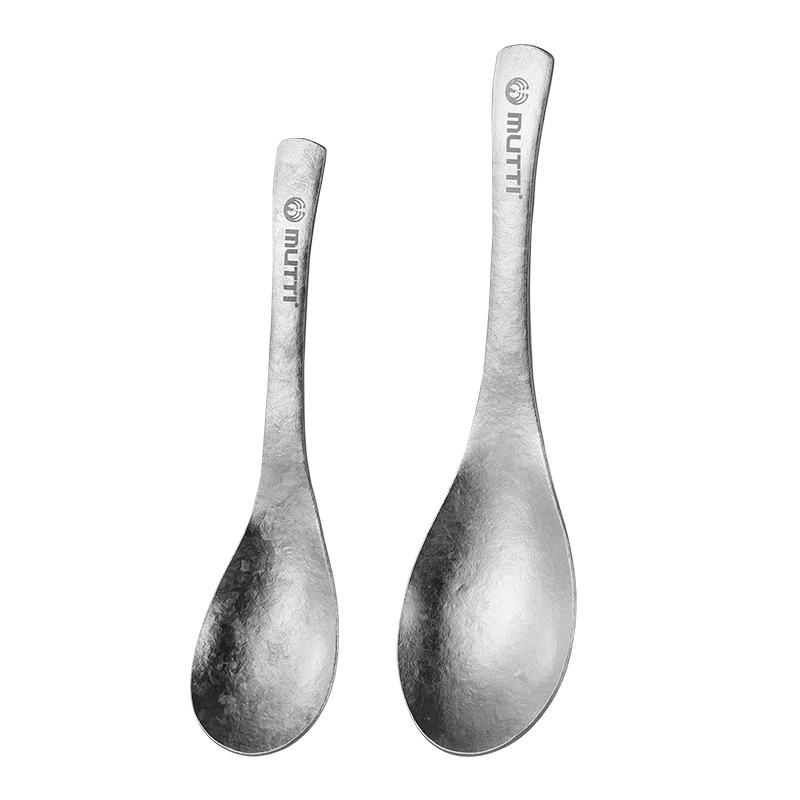 Pure Titanium Teaspoon: Healthy, Portable, High-Quality Tableware with Ice Flower Crystal Design.