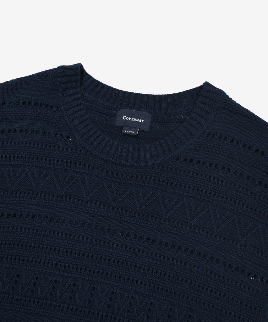 COVERNAT Curly Knit Vest Dark Navy