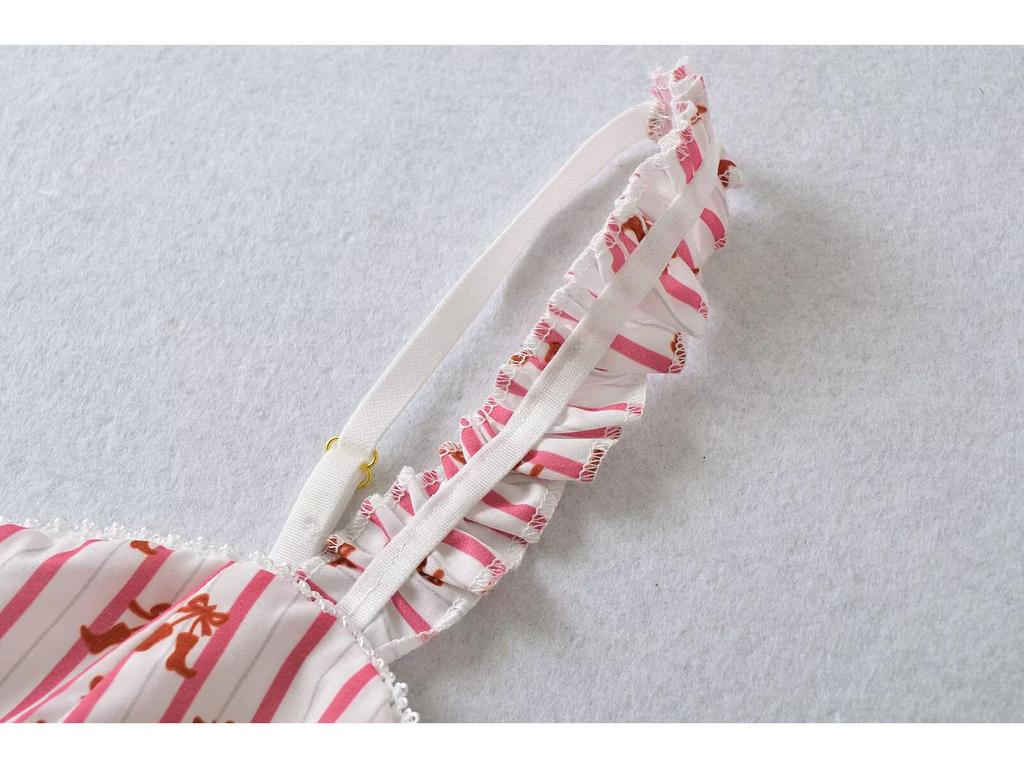 2025 Spring Women's European & American Striped Lace-up Vest Top: Fashionable, Simple, Versatile