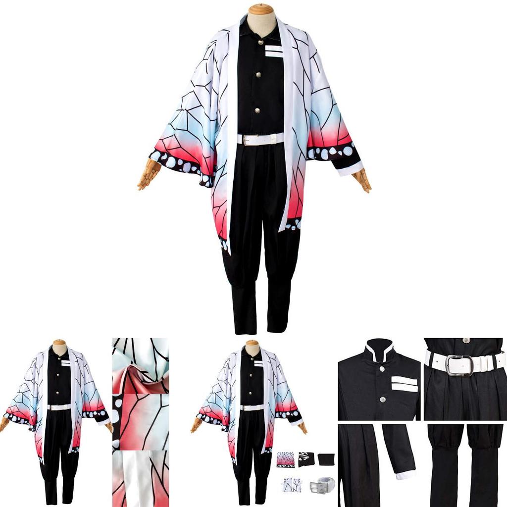Utsökt Demon Slayer Kimetsu No Yaiba Kochou Shinobu Cosplay-kostym Morgonrockar för fester
