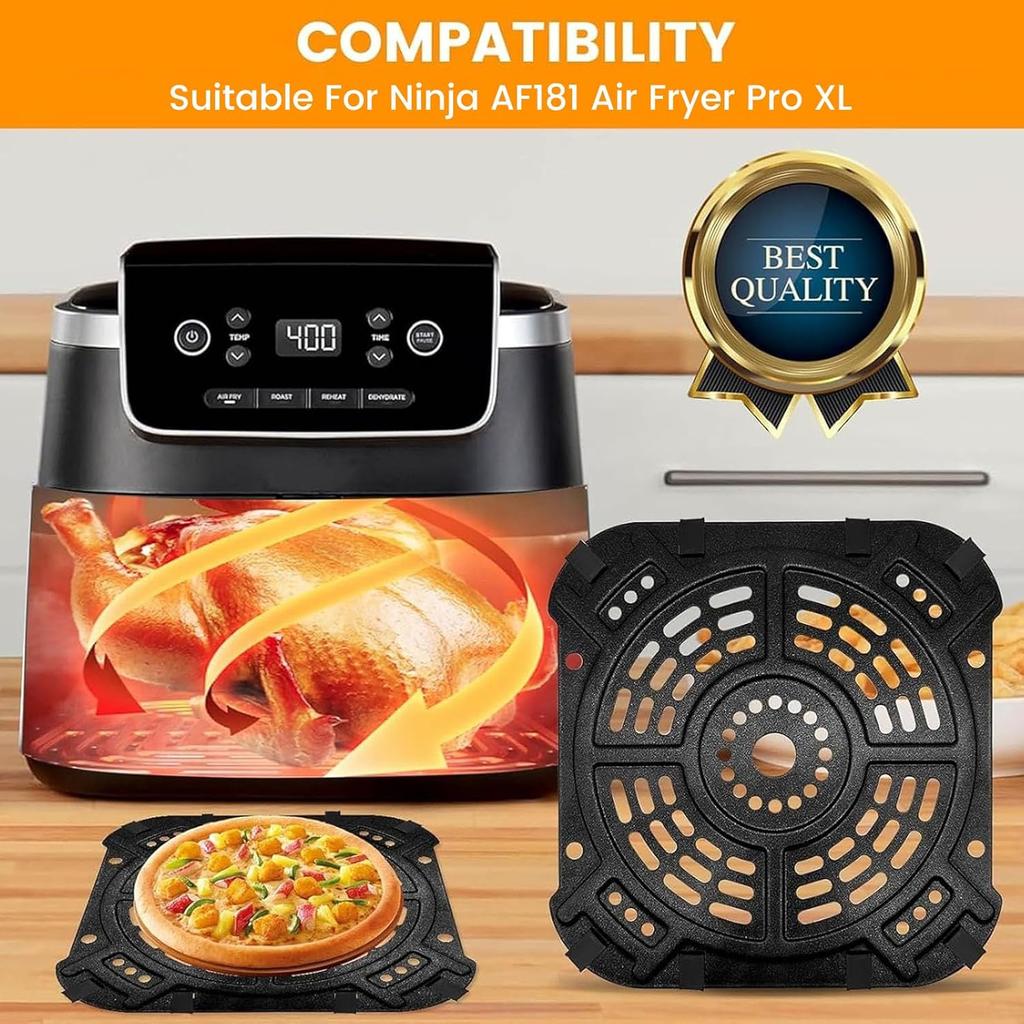 Air Fryer Grill Plate for Ninja AF181 Air Fryer Pro XL 6-in-1 6.5 QT, 8.5''×8.0'' Air Fryer Accessories Rack Tray Grill Pan Crisper Plate