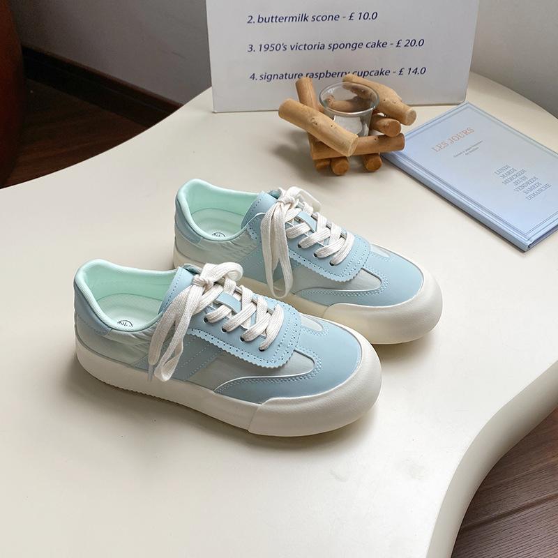 

кроссовки на толстой подошве немецкие тренировочные маленькие белые женские новые дышащие и универсальные парусиновые туфли лето 2025 на мягкой подошве студенческие повседневные кеды 40 зелёный