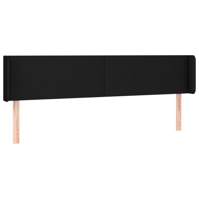 3122980 vidaXL Tête de lit à LED Noir 203x16x78-88 cm Tissu