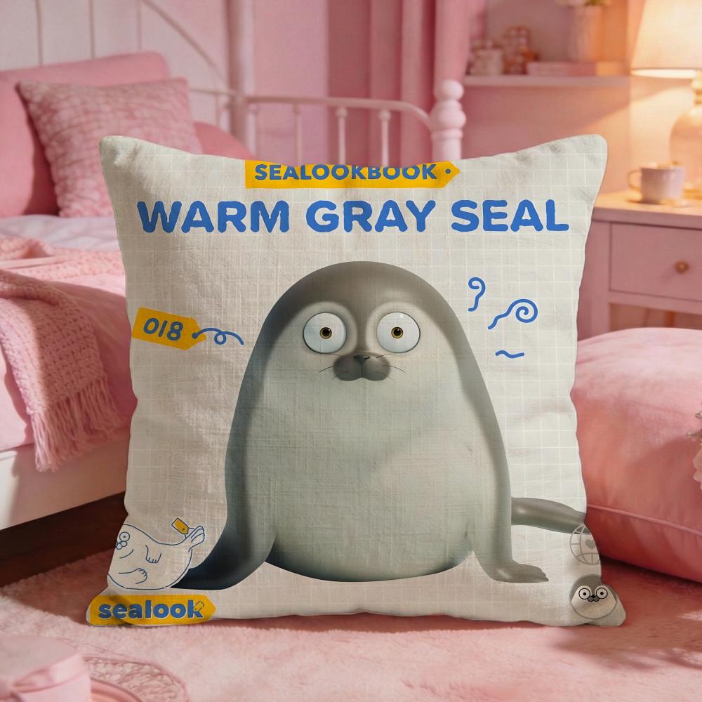 SSEALOOKs Cute Anime Cushion Cover Premium Comfort Reversible Pillow Cove Two In One Design For Any Room  Car Interior
