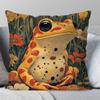 Interesting Retro Frog Pillow Case Fashion Square Pillowcase Bedroom Sofa Room Ins Decoration Leisure