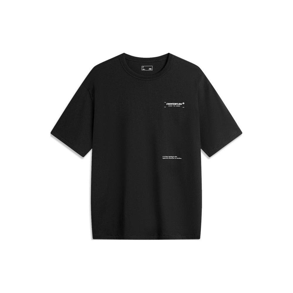 Li Ning Drop Shoulder Sleeve T Shirt Unisex Black ATSU617-2
