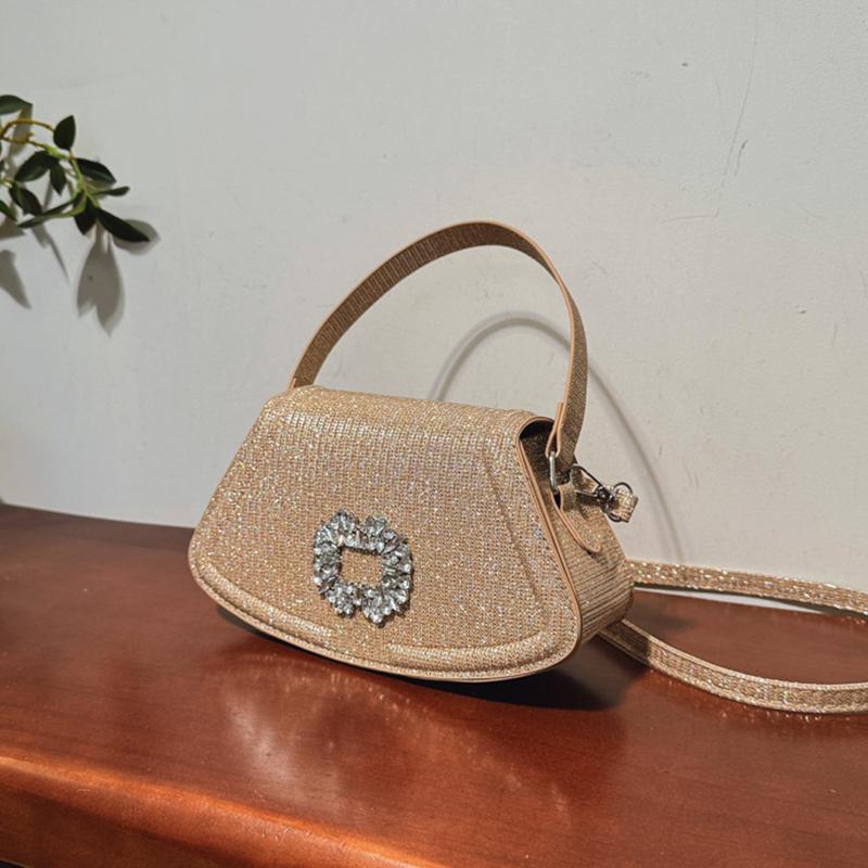 Women Vintage PU Leather Sequin Y2K Crossbody Bag Fashion Floral Decor Shine Lady Outdoor Leisure Bag for Female Birthday Gifts