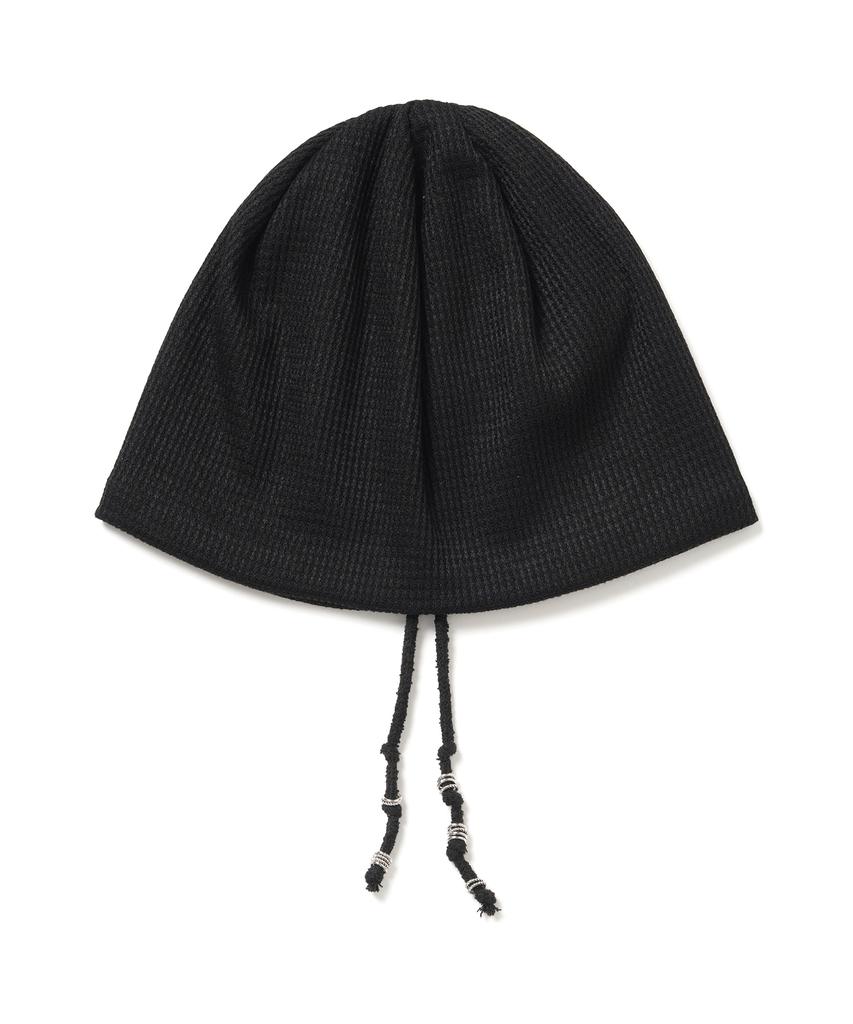 MILLO WOMEN Waffle String Beanie [Black]