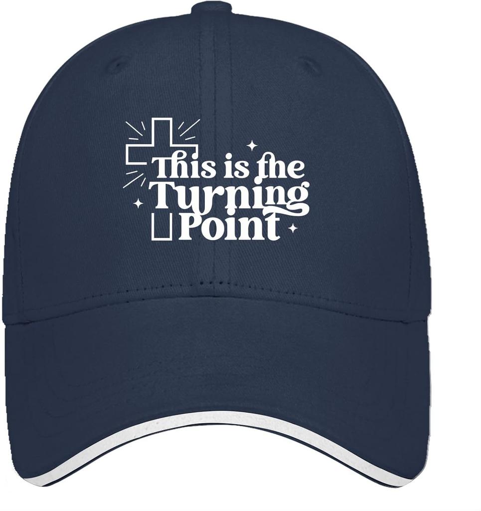 This Is The Turning Point Cross Graphic Baseball Cap Casual Polyester Adjustable Adult Headwear