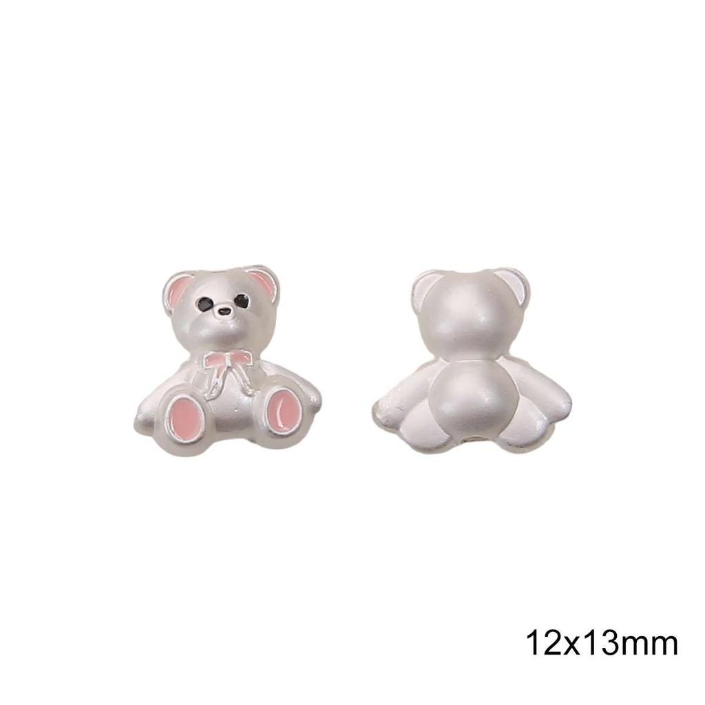 1pc Little Alloy Bear Bead Bunny Beaded Lucky Beads DIY Charm Beads Handmade Jewelry Accessories