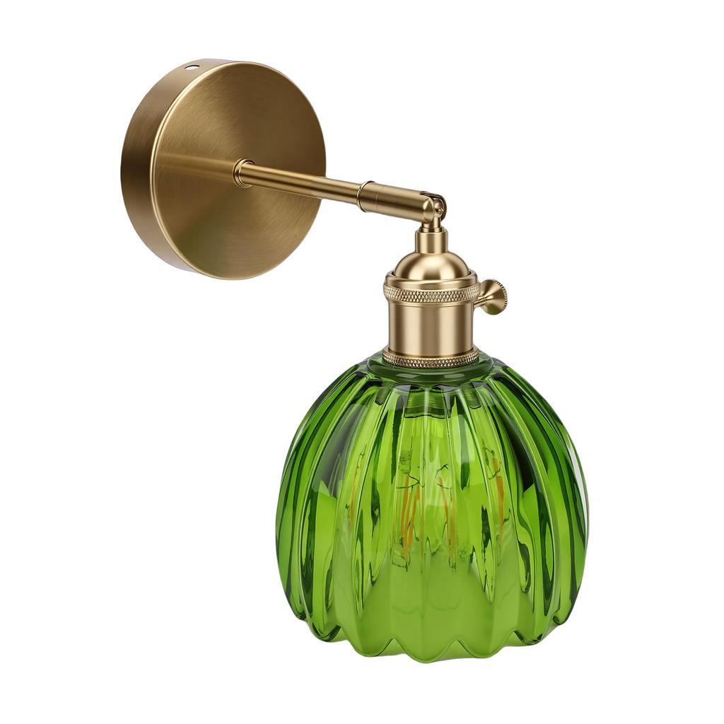 Wall Sconce Glass Lampshade Minimalist Aluminum Alloy Vintage Wall Lamp for Cafe Bedroom Restaurant