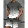 Men's Casual Fashion Sports Suit Round Neck Lightweight Short-sleeved Shorts Suit Loose Comfortable Unisex Sports Clothing