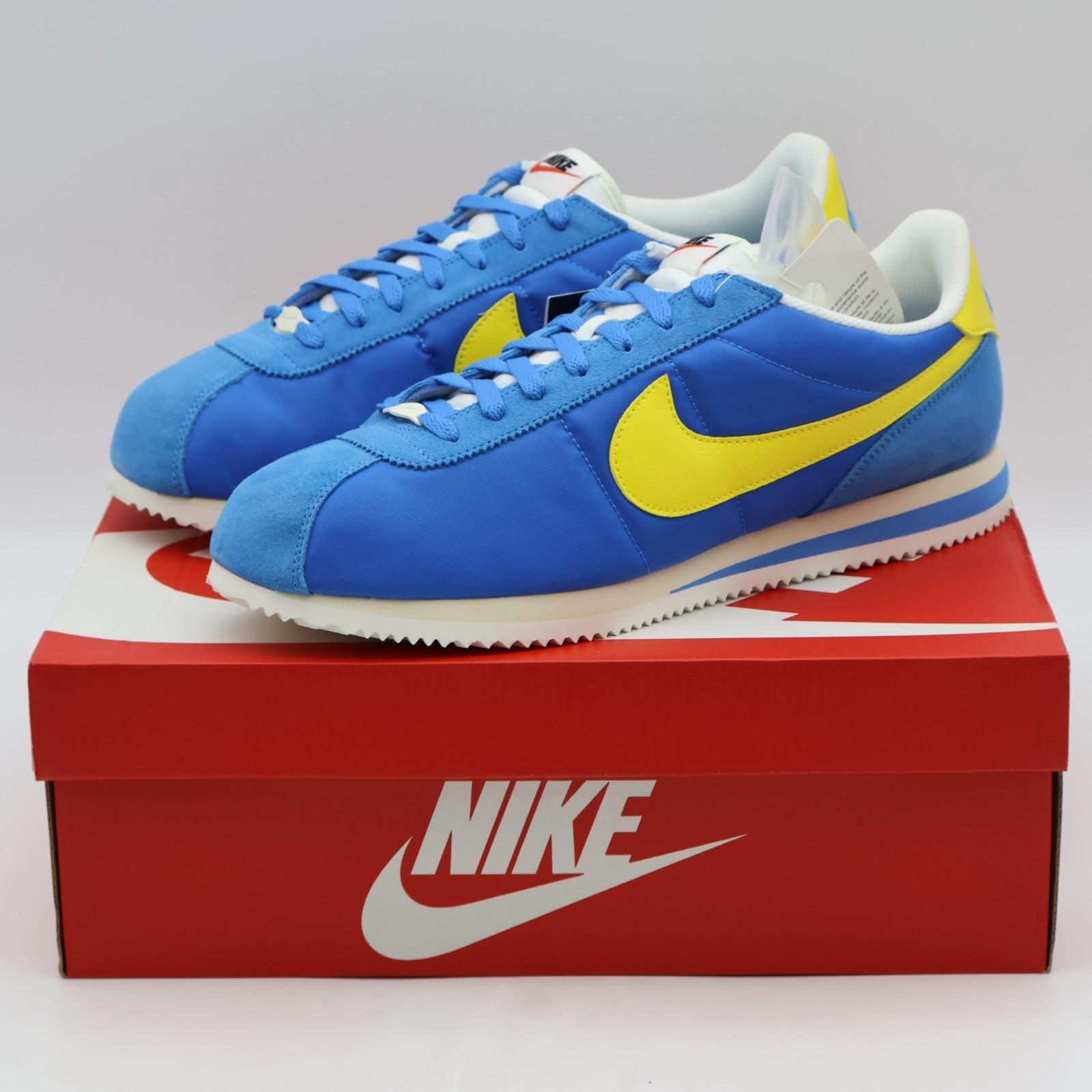 HF0263-402 Nike Cortez TXT Blue Yellow (Men s) 10.5