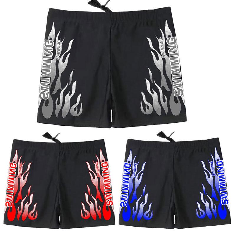 Men s Plus Size Loose Fit Flame Swim Trunks