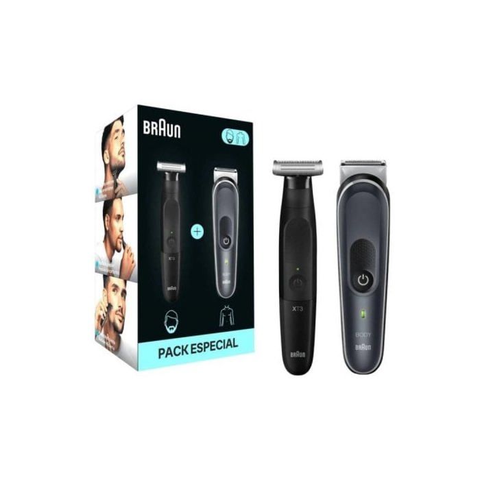 Afeitadora Braun Bodygroomer B560 + Recortadora XT3100 Pack 2 en 1 Inalámbrico Waterproof