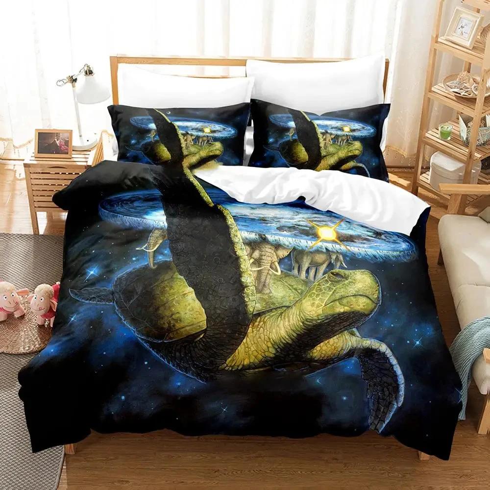 Schildkröten der Welt Erwachsene Jungen Anime Bettbezug Set Einzelbett Doppelbett Full Queen King Size Bettdeckenbezug Kissenbezug