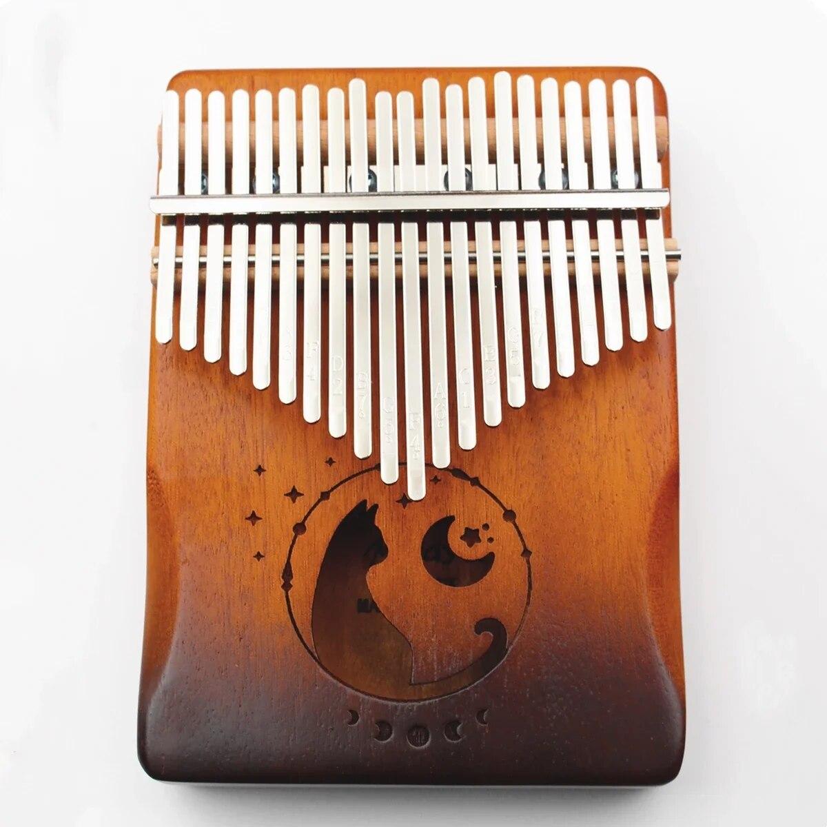 21Keys Kalimba Thumb Piano Solid Wood Veneer Keyboard Musical Instrument Kalimba Finger Piano Christmas Gift for Music Lovers