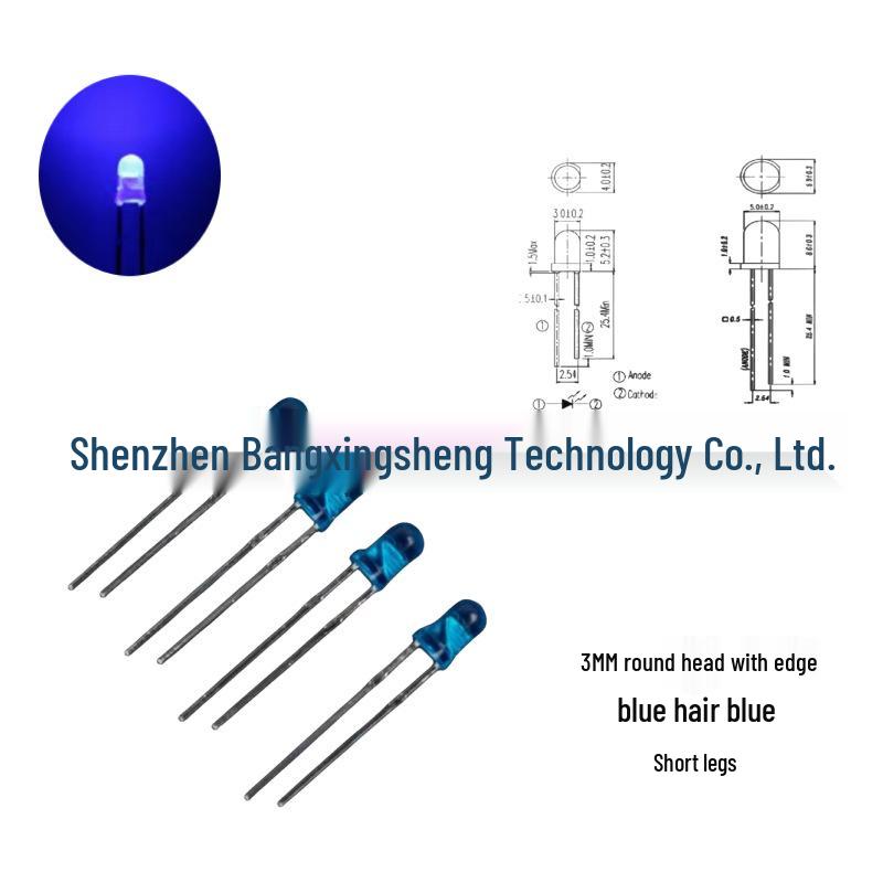 3mm LED Glühbirnenlicht: Rot, Grün, Gelb, Blau, Orange Lampenperle - Direktsteckkomponente