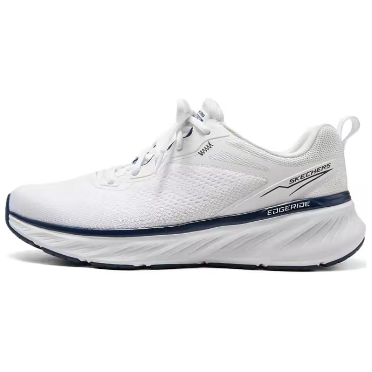 Skechers Edgeride Fabric Comfortable Classic Versatile Fashion Breathable Low-Top Casual Shoes Men sneakers White Blue 232836-WNV 39.5
