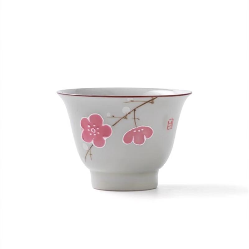 Hand-painted Plum Blossom Ceramic Tea Cup