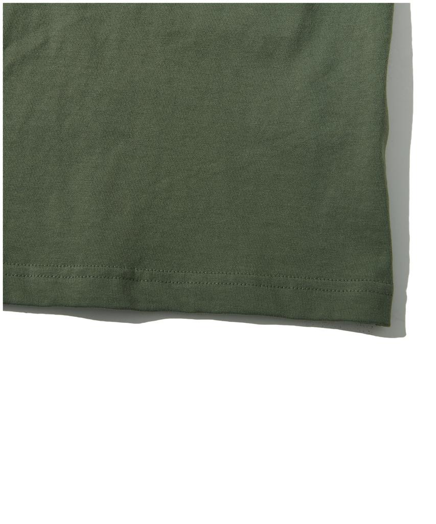 ATTENTIONROW 22Ss07At030 Shoulder Piping Regular Oversized Short Sleeve (Khaki Military)