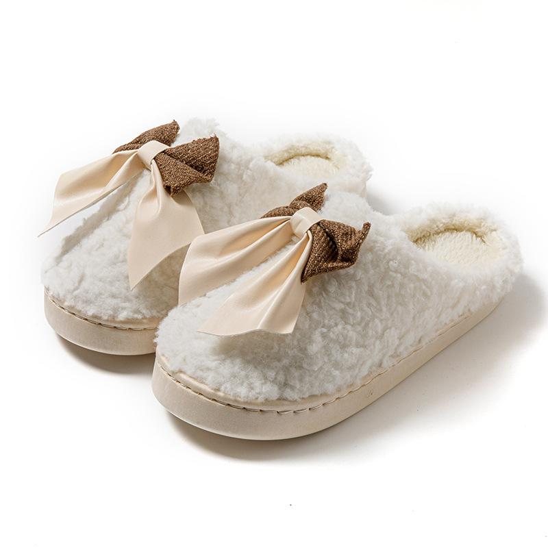 Cotton Slippers Winter Bag Heel Home Indoor Thick Bottom Non-slip Warm Fluffy Plush Couple Household Cotton Shoes
