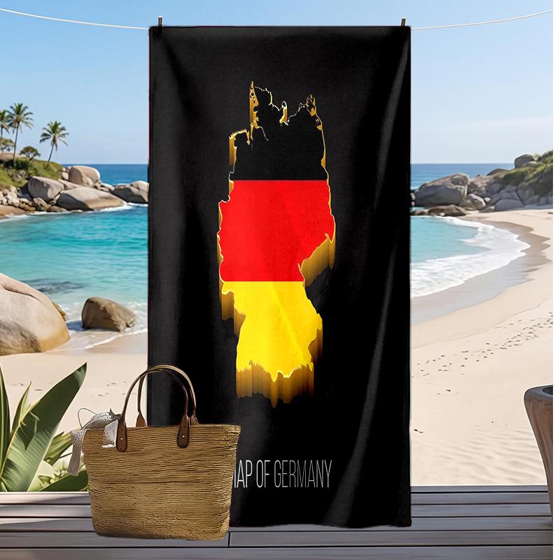 Germany National Football Team Printed Beach Towel Quick Dry Soft TowelPortable Large Rectangular Beach Blanket for Travel Swimming Pool