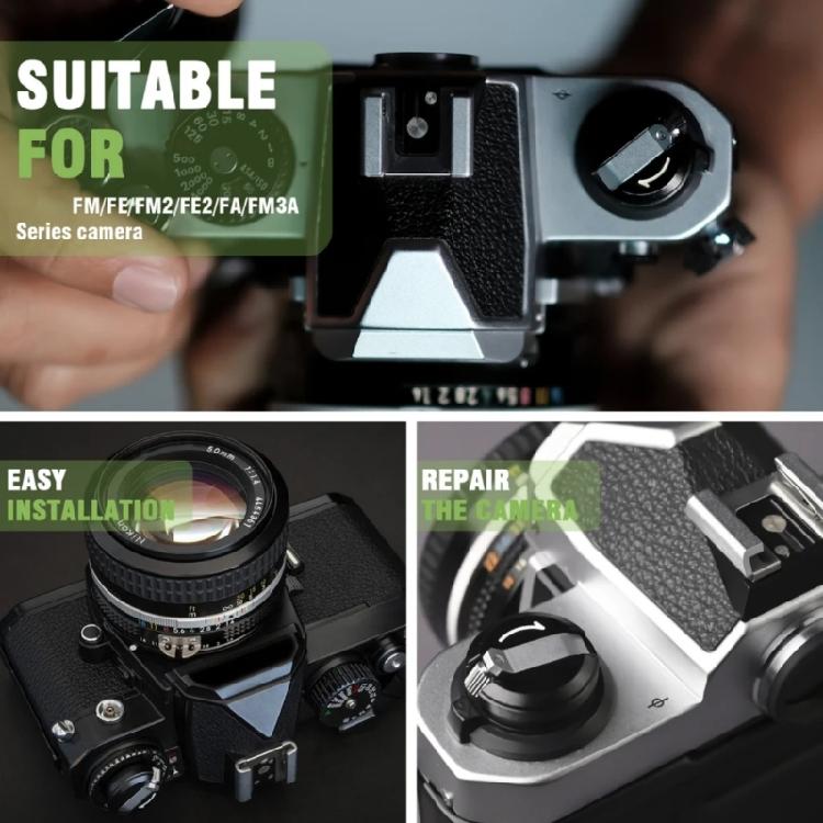 Precise Film Rewind Knob Handle Compatible for FM/FE/FM2/FE2/FA/FM3A Cameras Durability ABS Metal Compactly Design