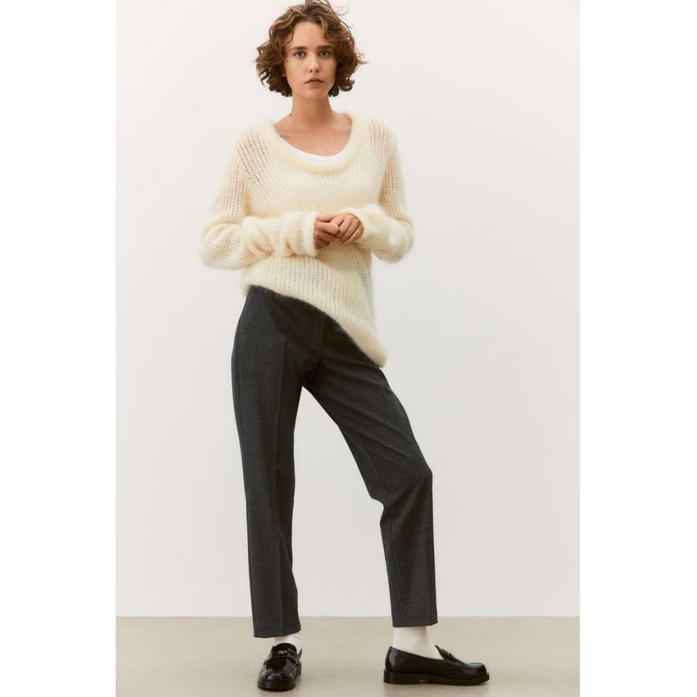 

H M cigarette trousers dark grey check