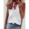 Black Fungus Edge V-neck Sleeveless Top Wooden Ear V-neck Sleeveless Top